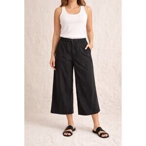 Sanctuary NWT Black Wide Leg Crop Pants XL Lyocell